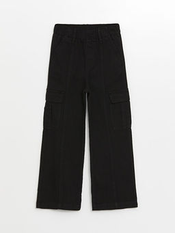 Beli Lastikli Wideleg K?z ?ocuk Kargo Pantolon