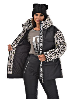 до -20, синтепон 300 г с дизайнерским принтом, зимняя куртка - А+б коллекция фото 7