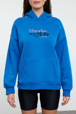 Saks On Arka Bask?l? Oversize/Genis Kal?p Kapusonlu Orme Sweatshirt TWOAW25SW00247 - Trendyolmilla фото 3