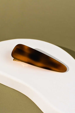 Заколка для волос зажим, арт. 71796 / 10 ЛЕОПАРДОВАЯ (в наборе: 1шт., 6,9 см, черный металл, ацетилцеллюлоза, цвет: коричневый, подложка из мелованного картона + ПЭТ-пакет с европодвесом)