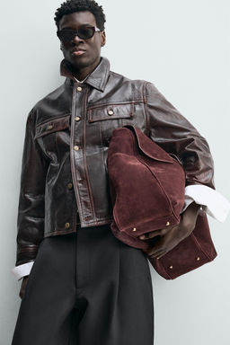 WASHED LEATHER JACKET - Zara фото 12