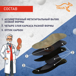 Каркасные ортопедические стельки Talus 57 флекс при болях в коленях, при плоскостопии, при варусе  фото 5