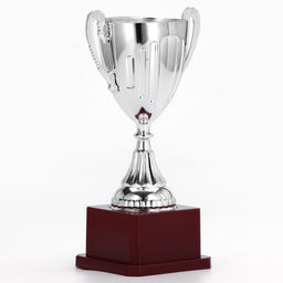 Кубок 045, наградная фигура, серебро, подставка пластик, 20 см