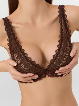 Бюстгальтер женский с мягкими чашками коричневый