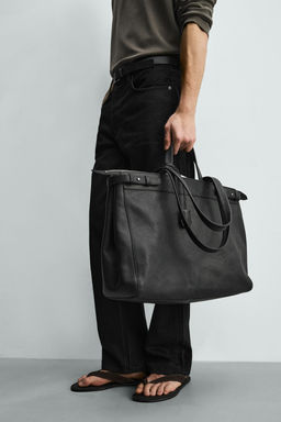 BOLSO SHOPPER PIEL / Negro - Zara фото 2