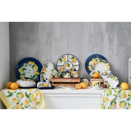 Набор для специй Доляна Лимон, солонка, перечница 130 мл, доломит, белый, синий  фото 7