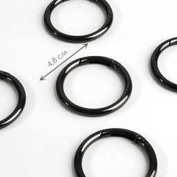 Кольцо-карабин, d=38/48 мм, толщина - 5 мм, 5 шт., цвет чёрный никель