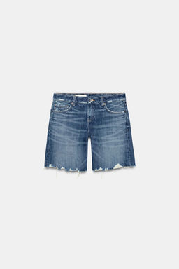 TRF MID-RISE DENIM BERMUDA SHORTS - Zara фото 20