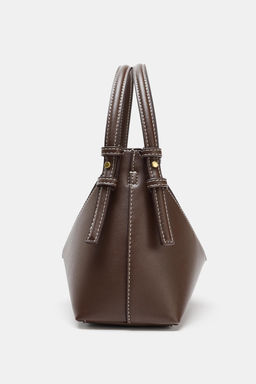 MINI BUCKET BAG WITH TOPSTITCHING - Zara фото 6