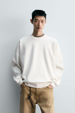 SUDADERA INTERLOCK ETIQUETA / Negro - Zara фото 2