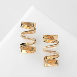 Серьги металл Богема спираль, цвет золото