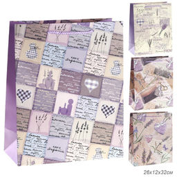 Цена за 12 шт. Пакет подарочный 26x32x12см Лаванда / 3203L /уп 12/384/