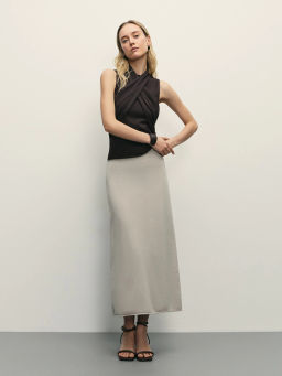 Вязаная юбка миди из вискозы / Zarina  фото 7