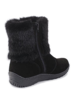 Унты женские на литой подошве. Черные., Черные. Замша. Короткие. Молния.