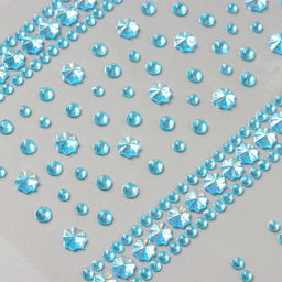 Наклейка - стразы Цветочная дорога, голубая, 22.5?11.5 см