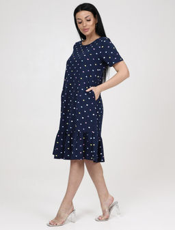 810 ЖЕНСКОЕ ПЛАТЬЕ (Сердечки на тёмно-синем) - А-дина фото 2