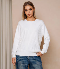 Джемпер #КТ24069, белый