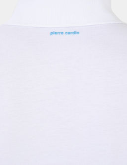 Beyaz Slim Fit Fermuarl_ Polo Yaka Ti__rt