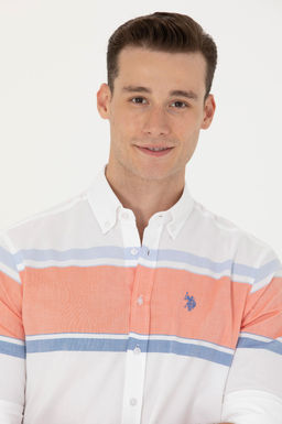 U. S. Polo Assn / Мужская белая рубашка с длинным рукавом - U.s. polo assn фото 9