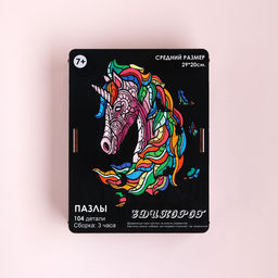 Пазлы фигурные «Единорог», 97 деталей, дерево
