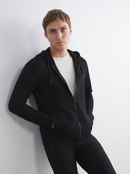 Kap??onlu Basic Erkek Fermuarl? Sweatshirt