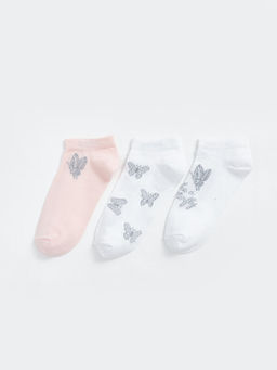 Desenli K?z ?ocuk Patik ?orap 3l?