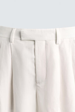 PANTAL?N RELAXED FIT TRAJE VISCOSA - LINO / Blanco - Zara фото 7