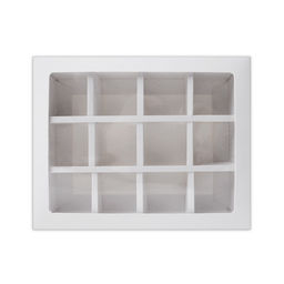 Коробка складная под 12 конфет, белая, 19 х 15 х 3,6 см