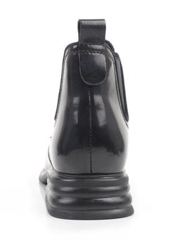 01-M43-22 BLACK Ботинки демисезонные женские (натуральная кожа, байка)