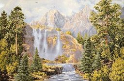 Водопад у гор - гобеленовый купон 50х70 см - Гобеленглавснаб фото 2