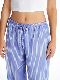 Beli Lastikli Rahat Kal?p ?izgili Kad?n Pantolon