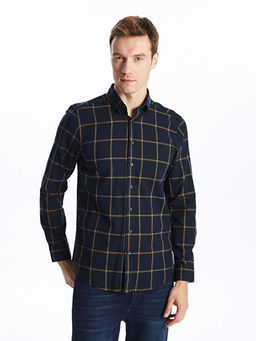 Regular Fit Uzun Kollu Ekose Poplin Erkek G?mlek