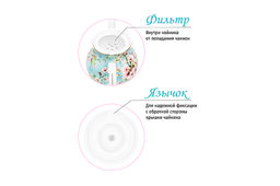 Чайник 380 мл 17*10*12 см Яблоневый цвет на голубом NEW BONE CHINA - Elan gallery фото 5