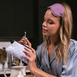 Косметичка женская на фермуаре, маленькая, с принтом «Корона», сиреневая