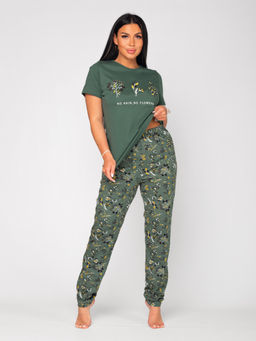 Пижама женская кулирка с брюками "ФИБИ 2" ЗЕЛЕНЬ