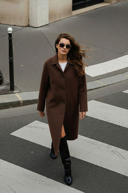 Kahverengi Mono Kapama Oversize Uzun Kaban TWOAW26KB00033 - Trendyolmilla фото 8