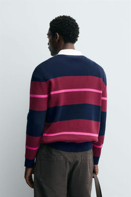 STRIPED KNITTED POLO SHIRT - Zara фото 3