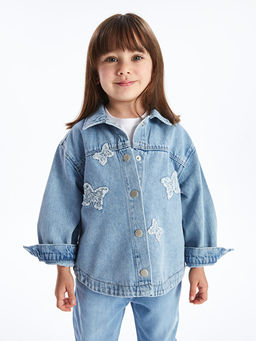 Bask?l? K?z Bebek Jean Ceket