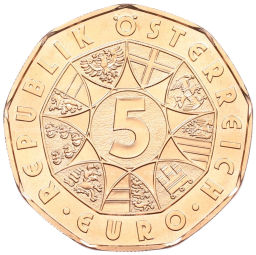 Монета 5 евро 2025 года Австрия Чемпионат мира по лыжным видам спорта