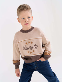 Джемпер вязаный Латте/Шоколад - Bungly фото 3