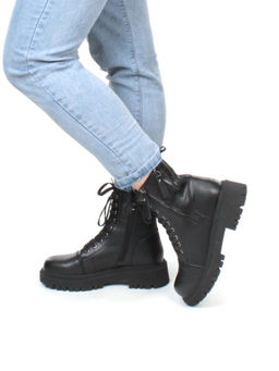 01-5275-1 BLACK Ботинки демисезонные женские (натуральная и искусственная кожа, байка) - Фабричный китай фото 3