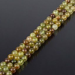 Бусины для украшений из зеленого Граната Гроссуляр (62 бусины)