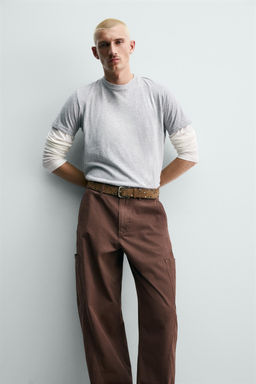 PANTALON CARGO BALLOON FIT COSTURAS / Marr?n - Zara фото 5