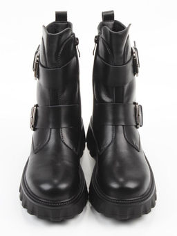 04-PAX40-1Z BLACK Ботинки зимние женские (натуральная кожа, 100% шерсть) размер 38 маломерит на пол