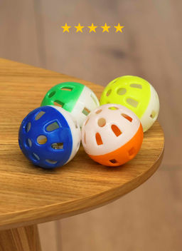 Игрушка для кошек, мяч пластиковый, 3,5 см., 4 шт. PS032