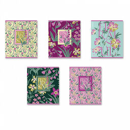 Цена за 5 шт. Тетрадь общая ученическая ErichKrause Floral Soul, 48 листов, клетка, ламинация soft-touch+выборочный УФ-лак_MIX-PACK  фото 2