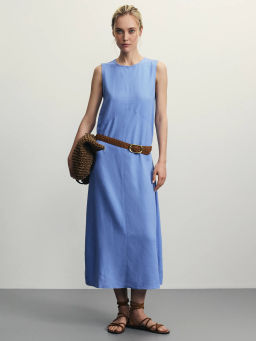 Платье миди изо льна / Zarina