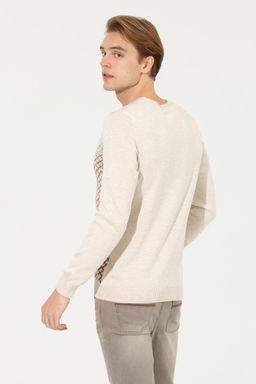 Мужской кремовый свитер из меланжевого трикотажа - U.s. polo assn фото 5