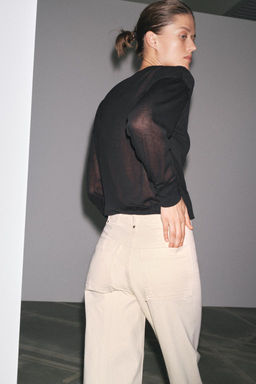 ZW COLLECTION WIDE-LEG HIGH-WAIST JEANS - Zara фото 5