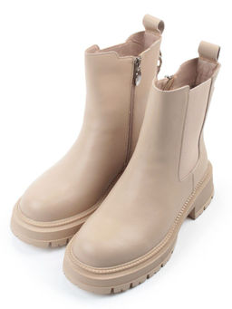 04-PAT160-2Z BEIGE Ботинки зимние женские (натуральная кожа, 100% шерсть)